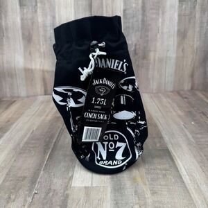 NEW Jack Daniels  1.75L Cinch Sack Bottle Black Carrier Black